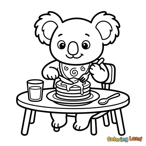 Baby Koala Eating Pancakes