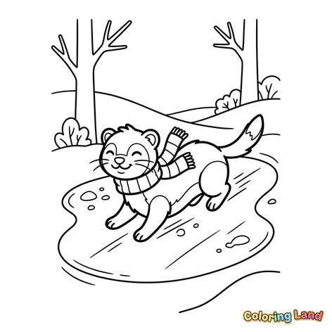 Playful Otter on Ice
