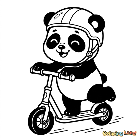 Mignon Panda en Trottinette