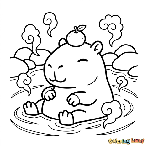 Capybara in a Hot Spring