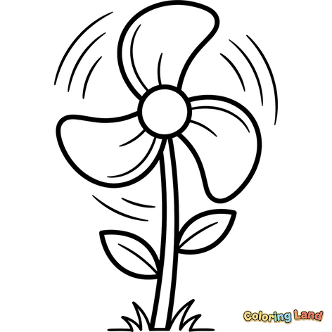 Sich drehendes Blumenwindrad