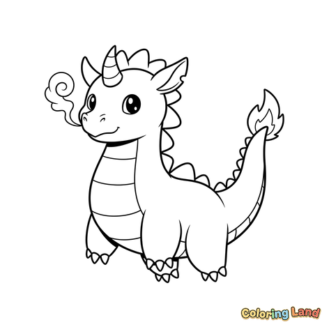 Süßer Baby-Drache, der Rauch Atmet