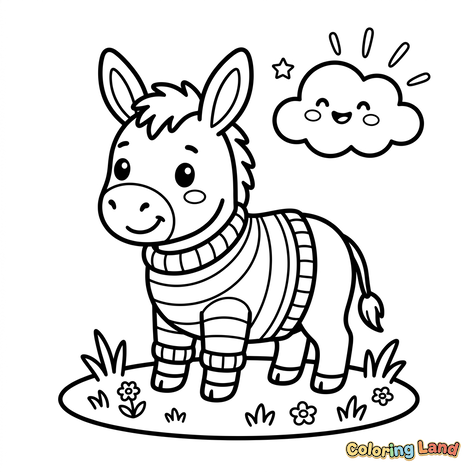 Mignon âne en pull rayé