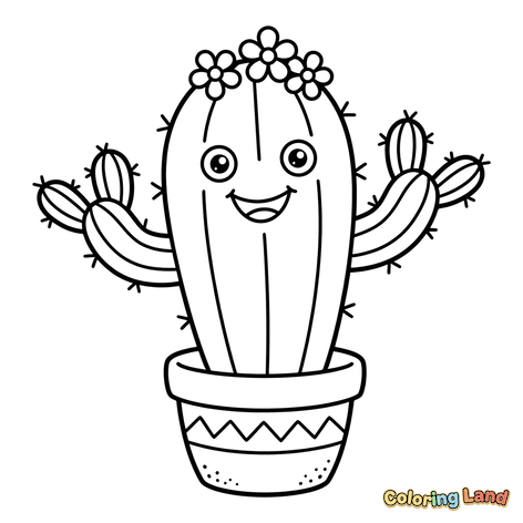 Felice cactus fiorito in vaso