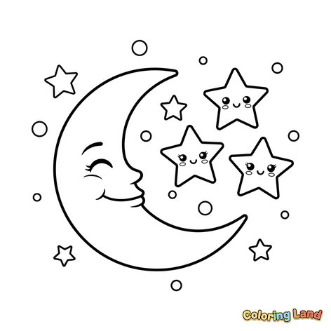 Bulan dan Bintang Bahagia