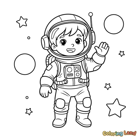 Astronauta Felice Saluta nello Spazio