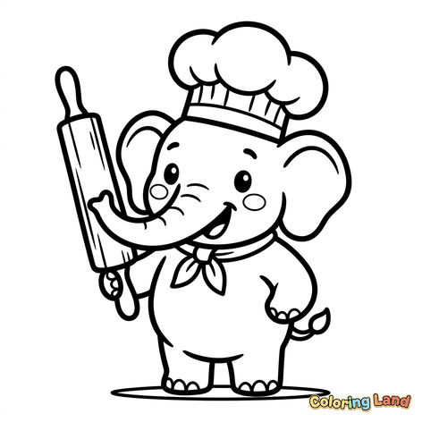 Chef Elephant Baking