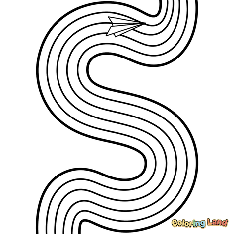 Paper Airplane Flying on Wavy Path