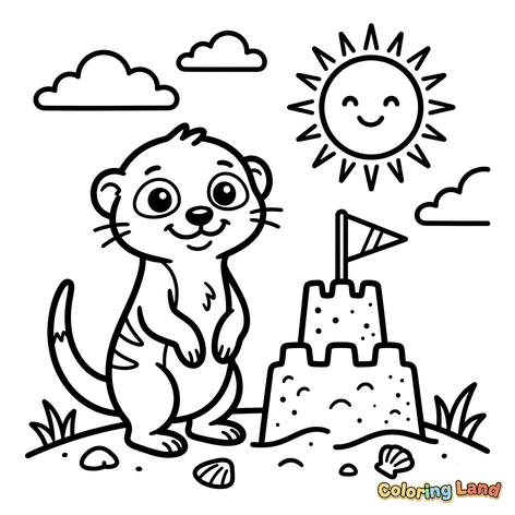 Mignonne loutre à la plage