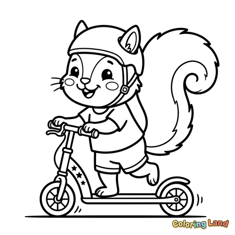 Squirrel Riding a Scooter