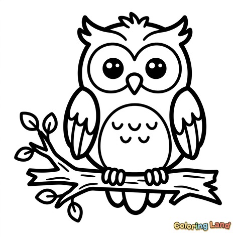 Cute Owl on a Branch