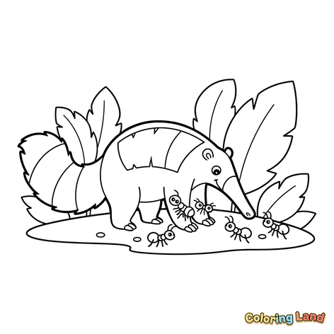 Tamanduá com Formigas na Selva