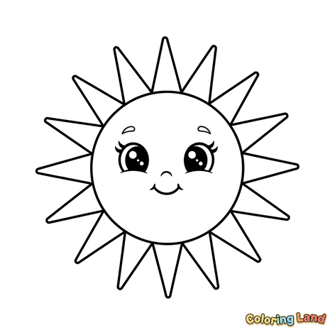 Personagem de Sol Sorridente Fofo