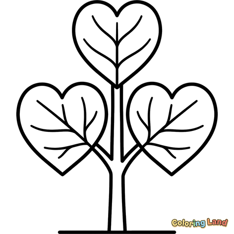 Albero con Foglie a Forma di Cuore
