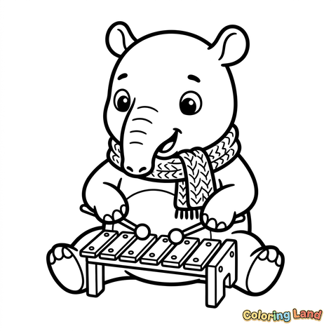 Baby Rhino Playing Xylophone
