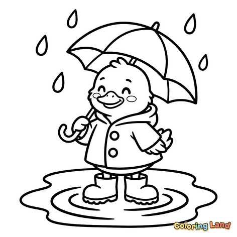 Schattig Eendje in de Regen