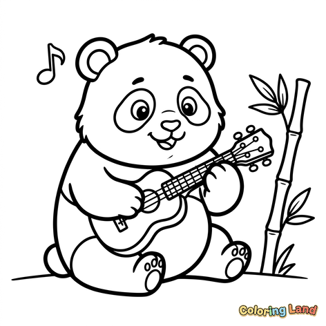 Panda Musicista con Chitarra