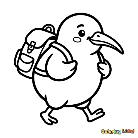 Abenteuerlustiger kleiner Vogel mit Rucksack