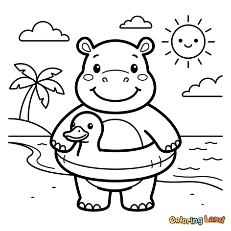 Kuda Nil Bahagia di Pantai