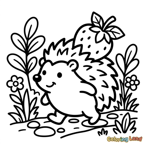 Hedgehog with a Giant Strawberry