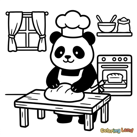 Panda Kok bakt brood