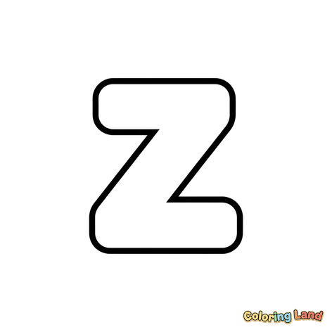 Letter Z Outline with Rounded Corners