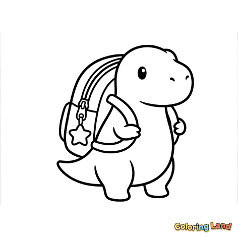 Uroczy Dinozaur z Plecakiem