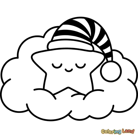 Étoile endormie sur un nuage