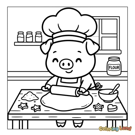 Kokkegrisen baker kaker