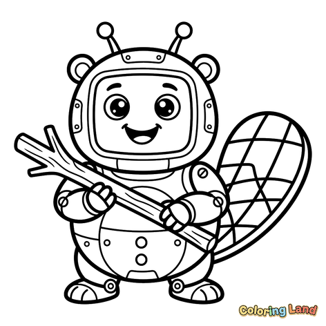 Castor Robot avec une Branche