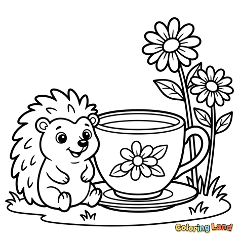 Ouriço e Xícara de Chá Gigante