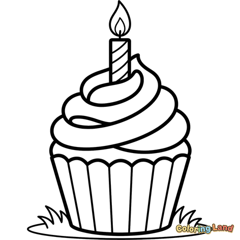 Kue Mangkuk Ulang Tahun dengan Lilin Menyala