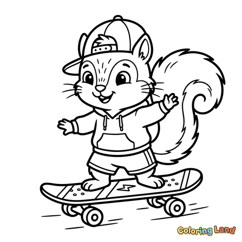 Skater-Eichhörnchen im Hoodie