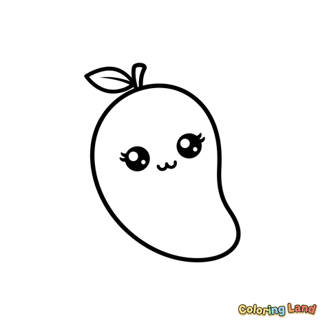Página de Colorir Fruta Manga Kawaii