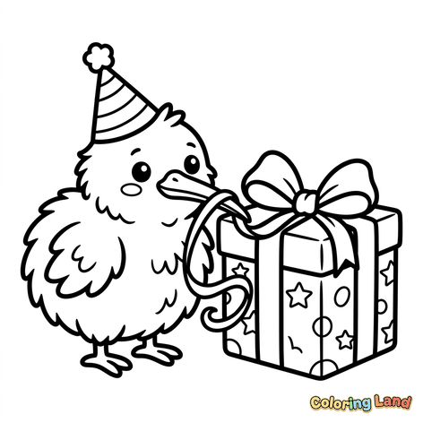 Poussin d'Anniversaire avec Cadeau