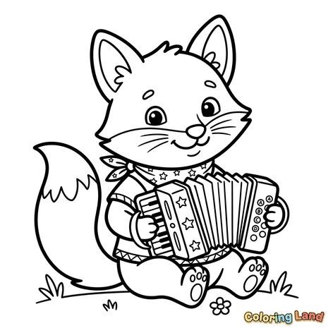 Musical Fox with Accordion