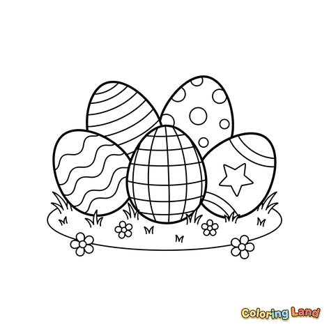 Ostereier und Frühlingsblumen