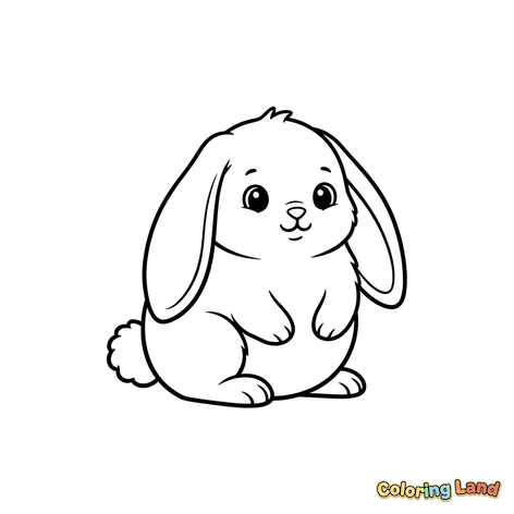 Adorabile coniglio dalle orecchie cadenti