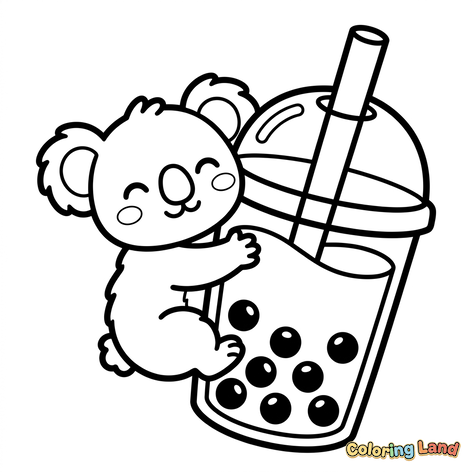 Schattige Koala met Bubble Tea