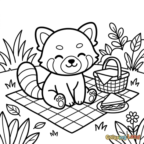 Picnic del Lindo Panda Rojo