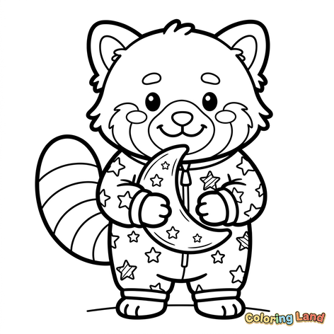 Mignon Raton Laveur en Pyjama Étoilé