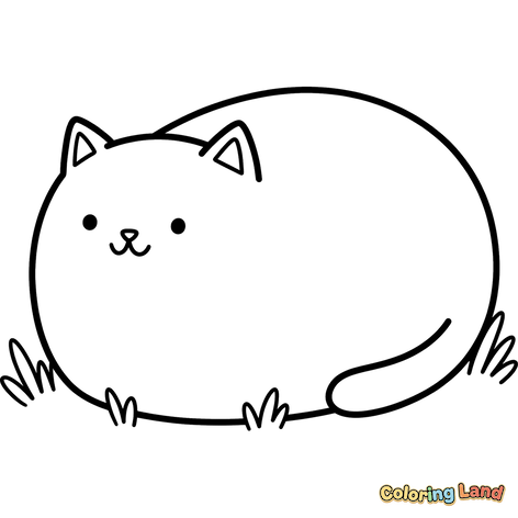 Chat Rond dans l'Herbe