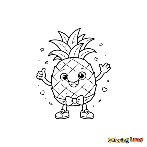 Ananas Heureux avec Nœud Papillon