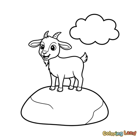 Bayi Kambing Ceria di Atas Batu