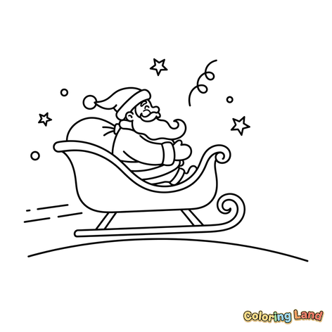 Fröhliche Weihnachtsmann-Schlittenfahrt