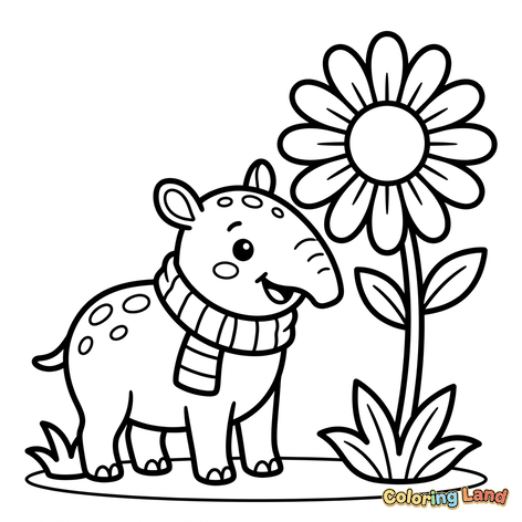 Søtt Baby-neshorn med Kjempeblomst