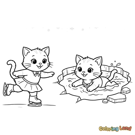 Kittens Winter Fun on Ice