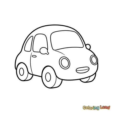 Dessin de Petite Voiture Joyeuse