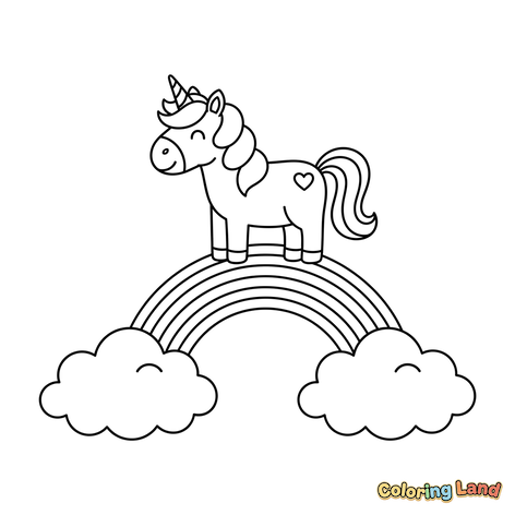 Blije Eenhoorn op een Regenboog