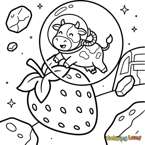 Mucca Astro e Fragola Gigante nello Spazio